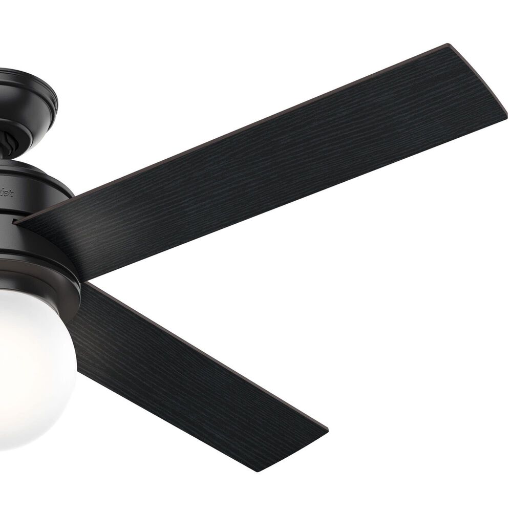 Hunter Hepburn 52&quot; Ceiling Fan with LED Light in Matte Black, , large