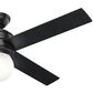 Hunter Hepburn 52" Ceiling Fan with LED Light in Matte Black, , large