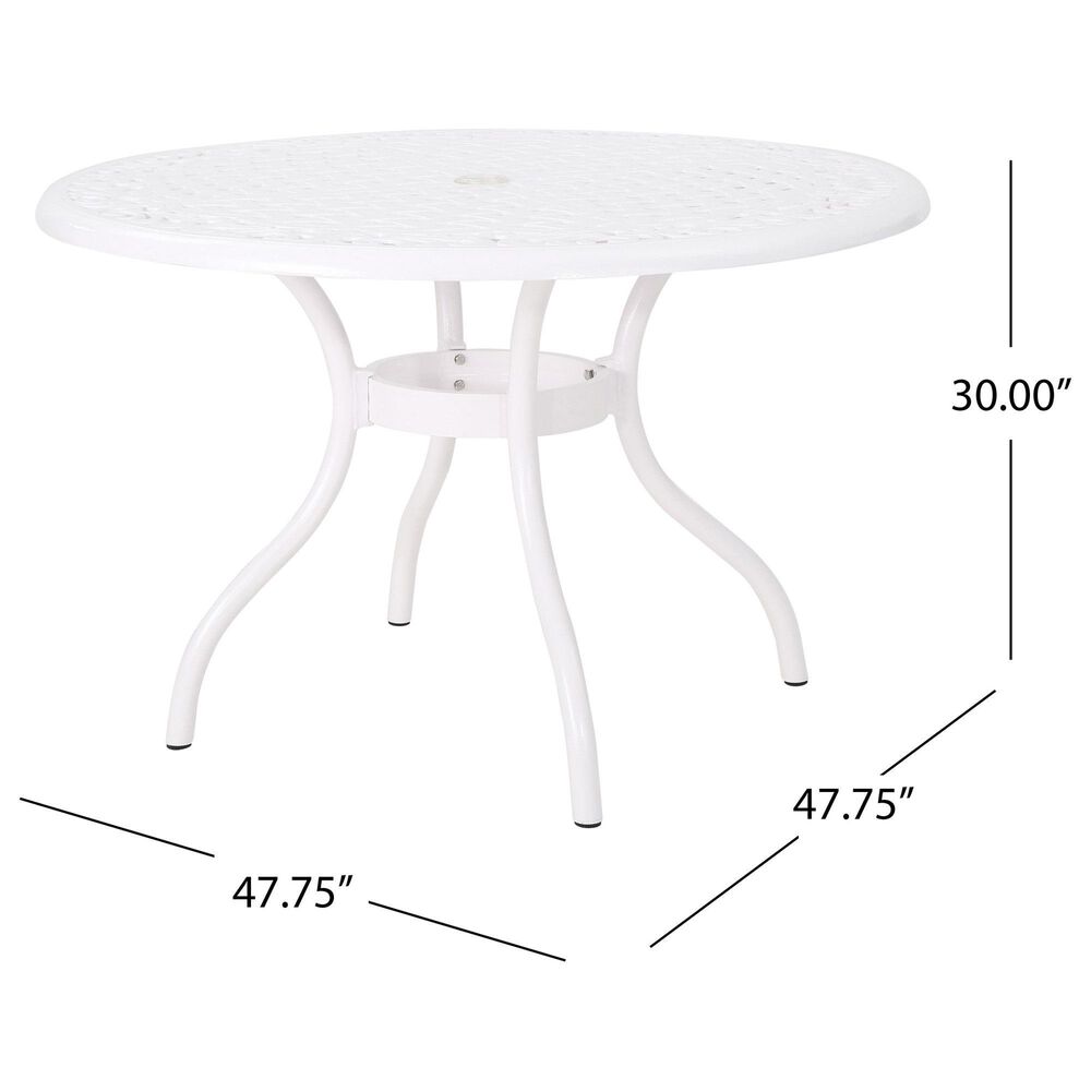 Hearth and Haven Phoenix Outdoor Round Dining Table in White - Table Only, , large