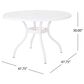 Hearth and Haven Phoenix Outdoor Round Dining Table in White - Table Only, , large