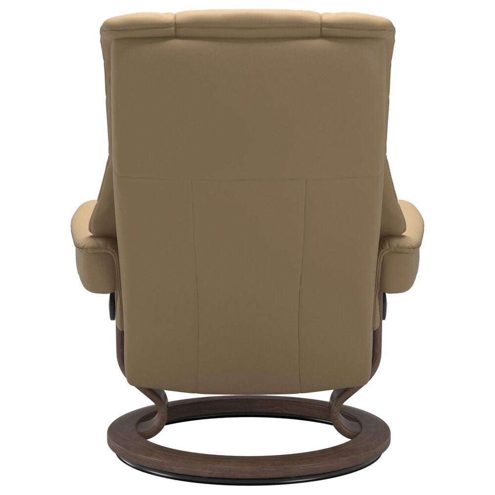 Stressless Mayfair Small Chair and Ottoman with Walnut Base in Paloma Sand, , large