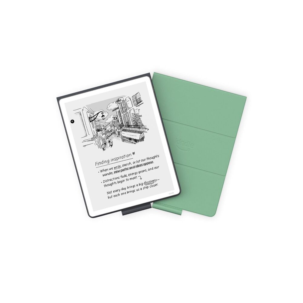 Amazon Kindle Scribe Folio Cover with Magnetic Attach - Plant-Based Leather in Matcha, , large