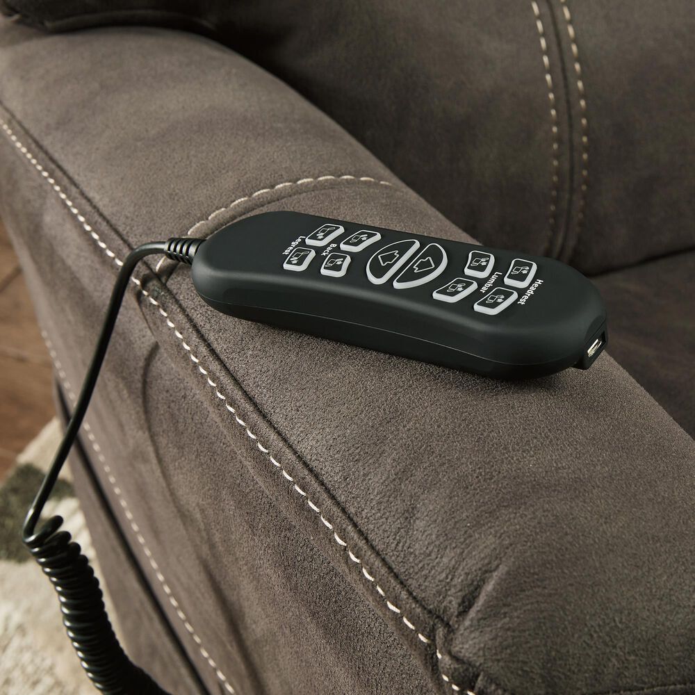 Signature Design by Ashley Ballister Power Lift Recliner with Power Headrest and Lumbar in Espresso, , large