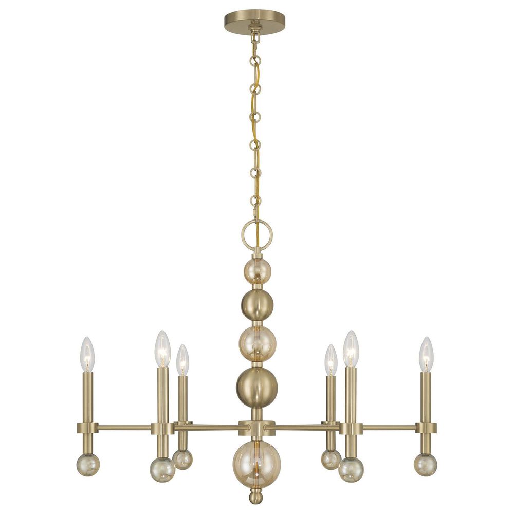 Savoy House Crescent 6-Light Chandelier in Noble Brass, , large