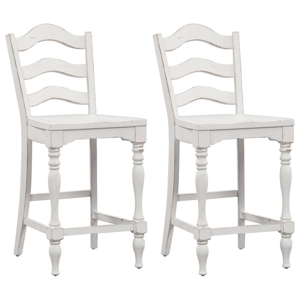 Belle Furnishings Magnolia Manor Counter Chair in White (Set of 2), , large