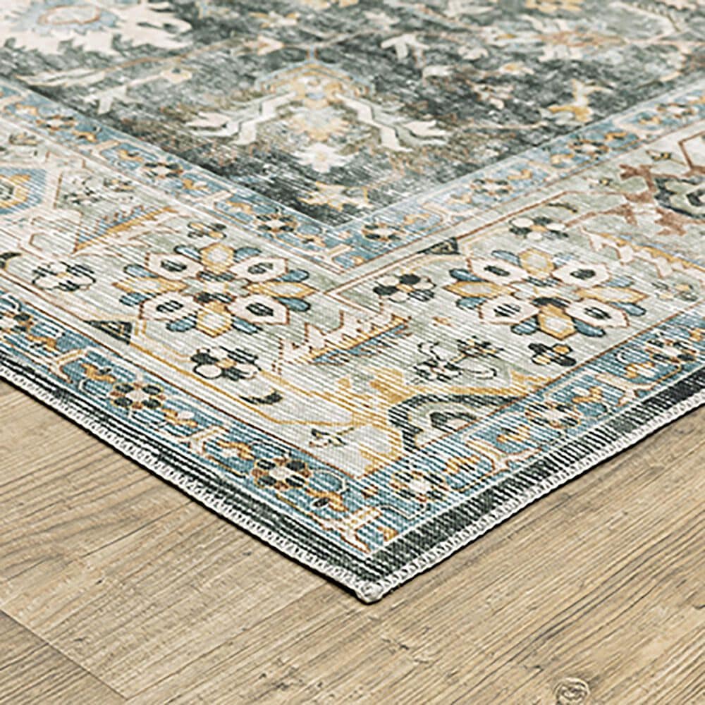Oriental Weavers Charleston Floral 2&#39; x 8&#39; Charcoal Runner, , large