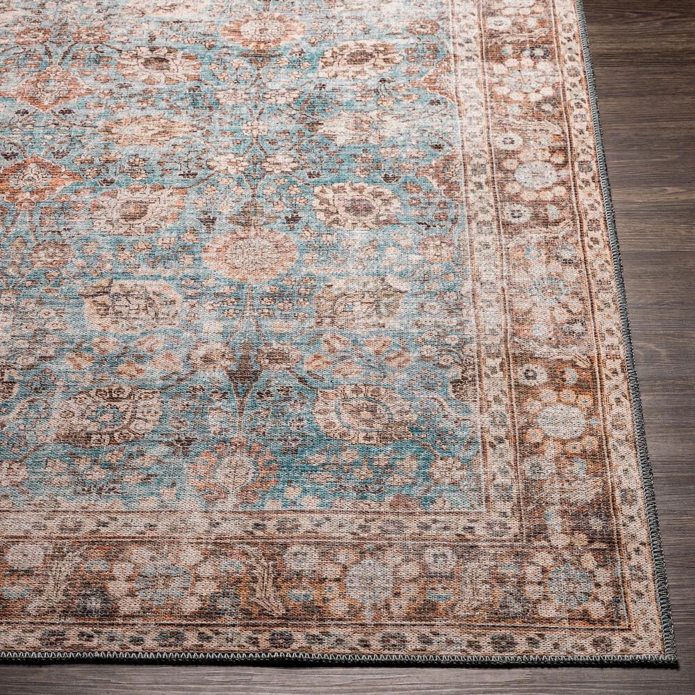 Surya Colin 2&#39;7&quot; x 10&#39; Light Blue, Tan, Orange, Brown and Cream Runner, , large
