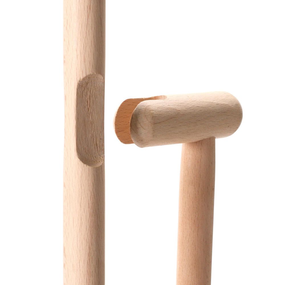 Creative Coop 2-Piece Beech Wood Broom and Standing Metal Dust Pan Set in Natural and Black, , large