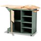 Baxton Studio Dorthy Kitchen Storage Cart in Dark Green and Natural, , large