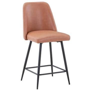 Waltham Urban Archive Maddox Upholstered Counter Stool in Light Brown, , large