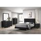 Pacific Landing Kendall 4-Piece Queen Upholstered Bedroom Set in Black and Gold, , large