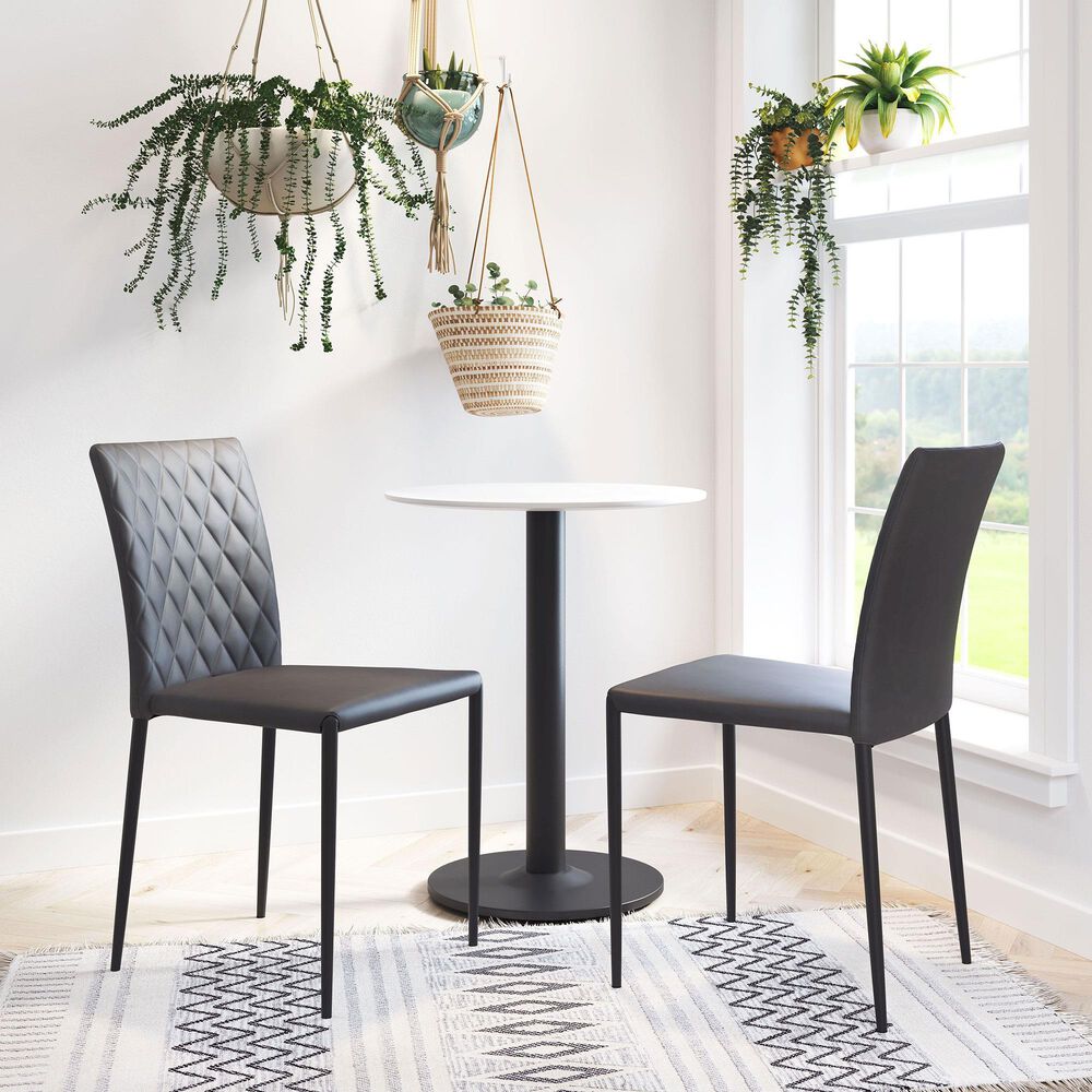 Zuo Modern Alto Bistro Table in White/Black, , large