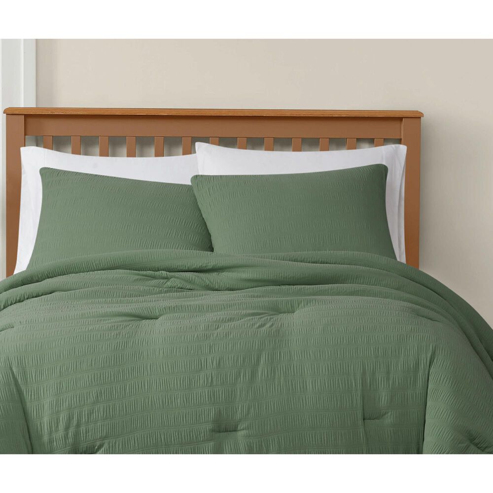 Pem America Crinkle Garment 3-Piece Full/Queen Comforter Set in Green, , large