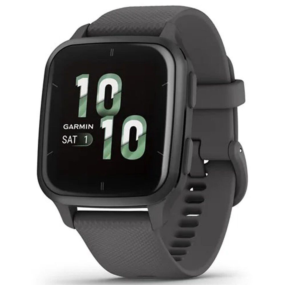 Garmin Venu Sq 2 GPS Smartwatch in Slate Aluminum Bezel with Shadow Gray Case and Silicone Band, , large