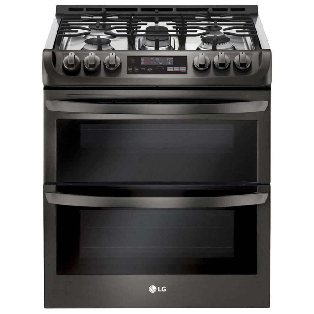 LG 6.9 cu. ft. Smart wi-fi Enabled Gas Double Oven Slide-In Range with ProBake Convection and EasyClean in Black Stainless Steel , , large