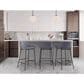 LumiSource Daniella Bar Stool with Grey Upholstery in Black (Set of 2), , large