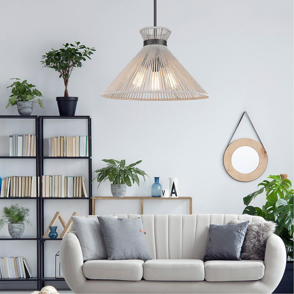 Golden Lighting Avon 3-Light Pendant in Matte Black, , large