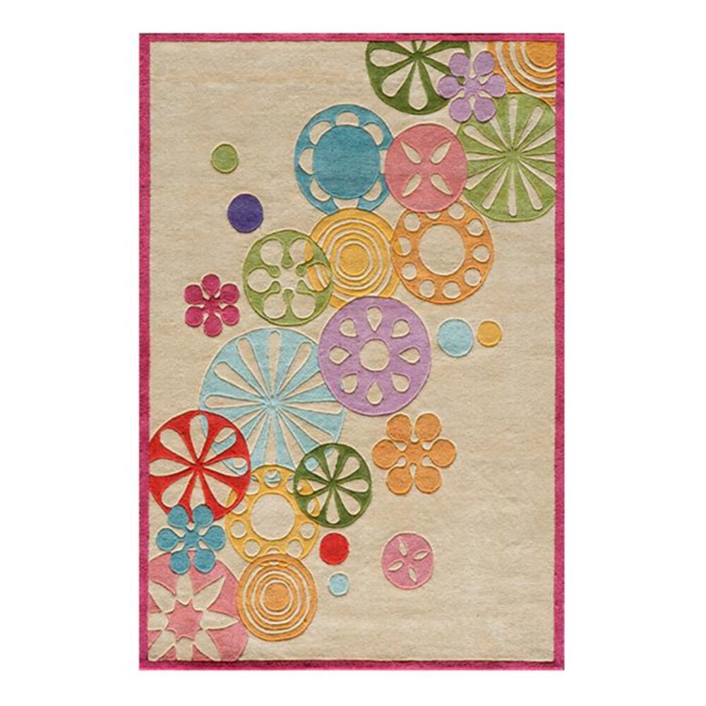 Little Dreamer Lil' Mo Hipster Monster Sprinkle 8' x 10' Ivory Kids Rug, , large