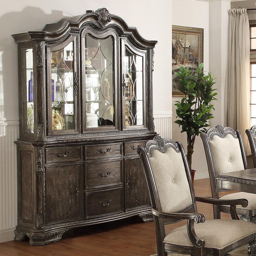 Claremont Kiera China Cabinet Set in Antique Gray, , large