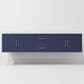 Lexora Home Geneva 80" Double Bathroom Vanity in Navy Blue with 2 cm White Carrara Marble Top and Rectangular Sinks, , large