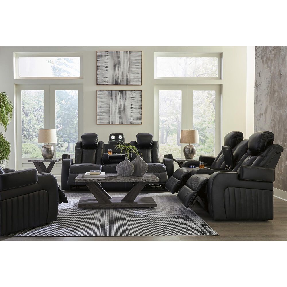 Ashley Caveman Den 2-Piece Power Reclining Living Room Set in Midnight, , large