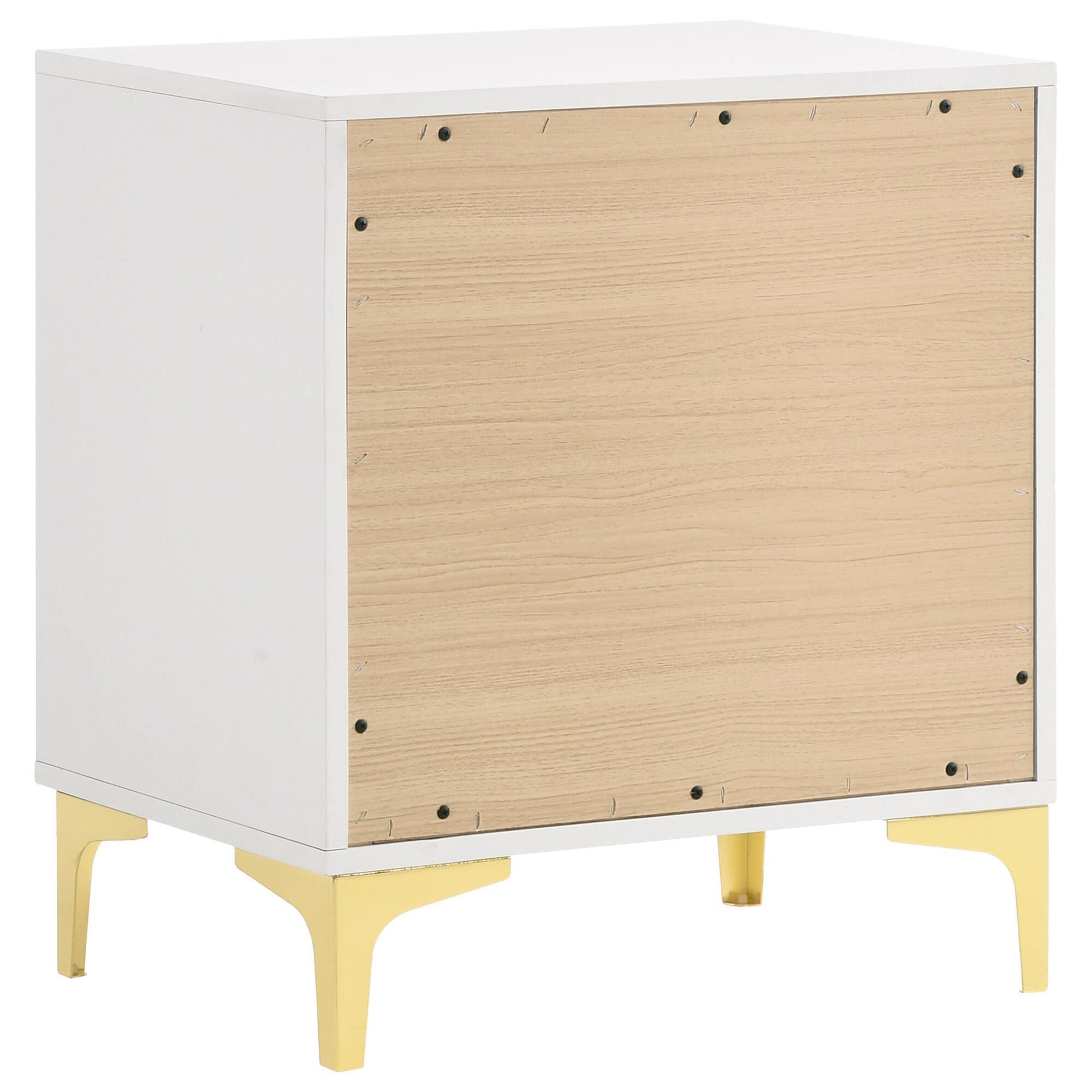 Pacific Landing Kendall 2-Drawer Nightstand in Gold and White
