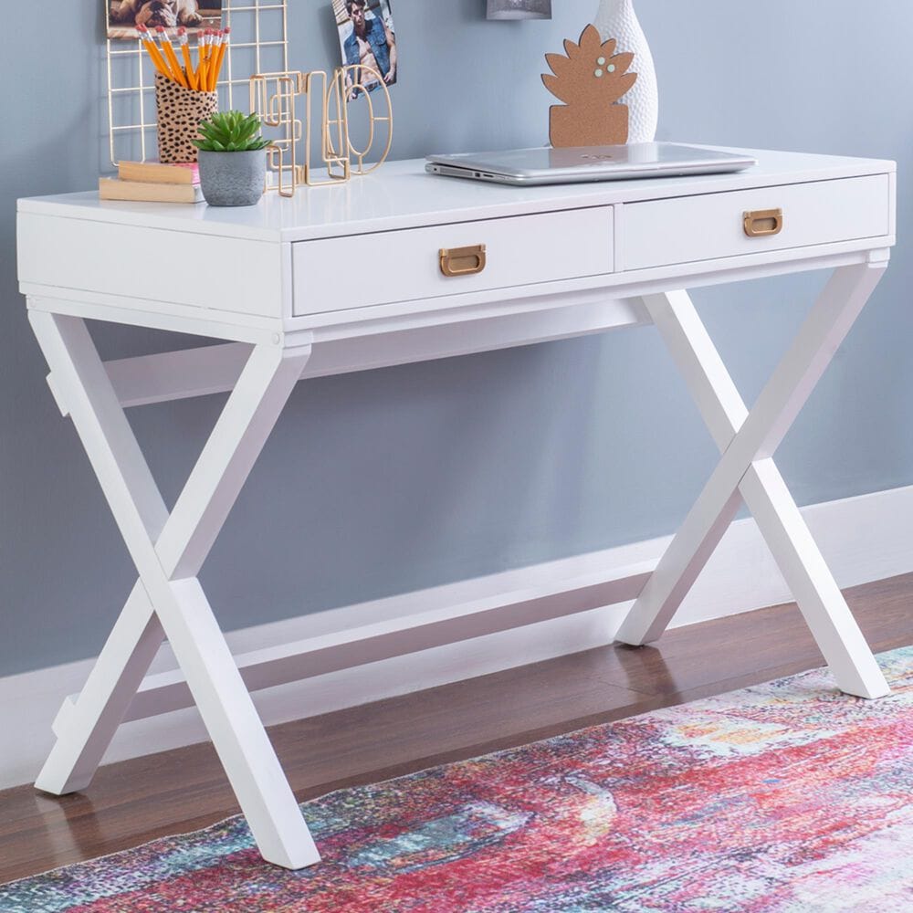Linon Home Decor Peggy Writing Desk in White, , large