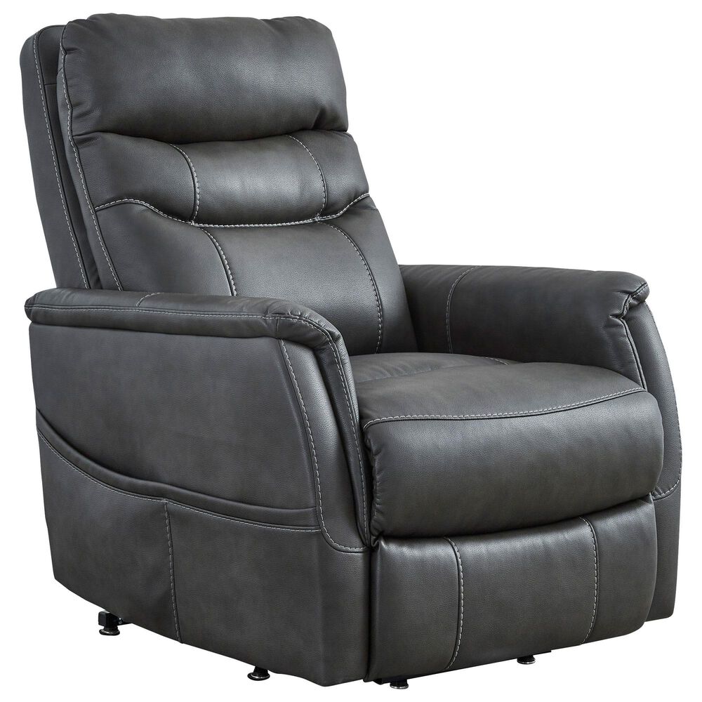 Ashley Strawbill Power Lift Recliner in Shadow, , large