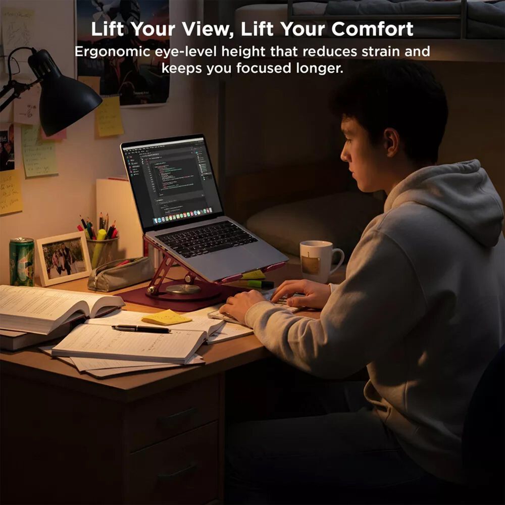Uncaged Ergonomics Laptop Swivel Stand | Laptop Riser in Silver, , large