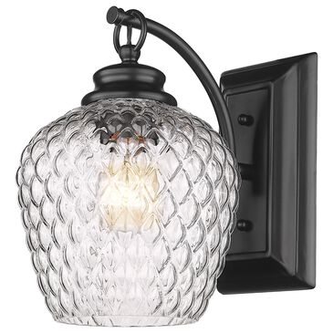 Golden Lighting Adeline 1-Light Wall Sconce in Matte Black, , large