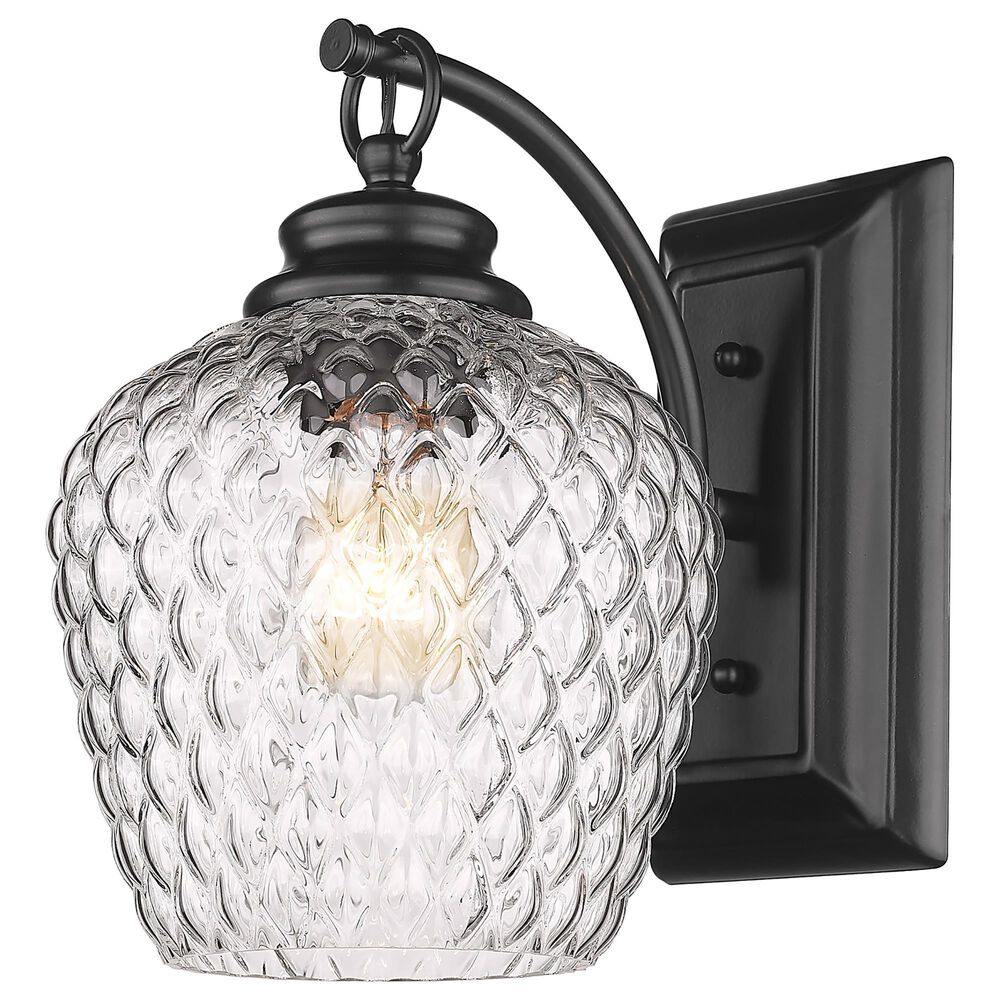 Golden Lighting Adeline 1-Light Wall Sconce in Matte Black, , large