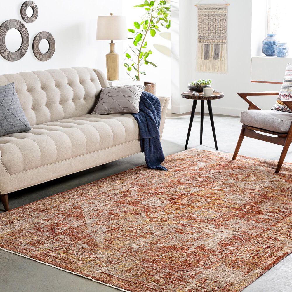 Surya Mirabel 10&#39; x 14&#39; Peach, Orange, Cream, Brown, Saffron, Taupe, Gray and Rose Area Rug, , large