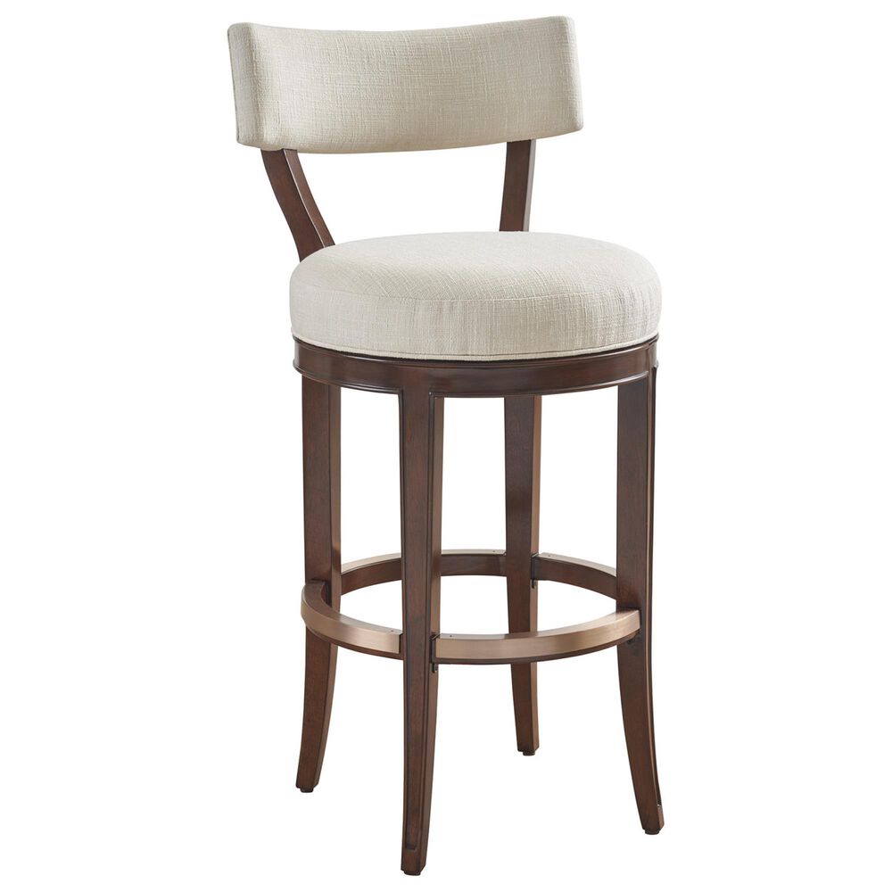 Lexington Home Brands Rendezvous Giles Upholstered Swivel Bar Stool in Biscayne, , large