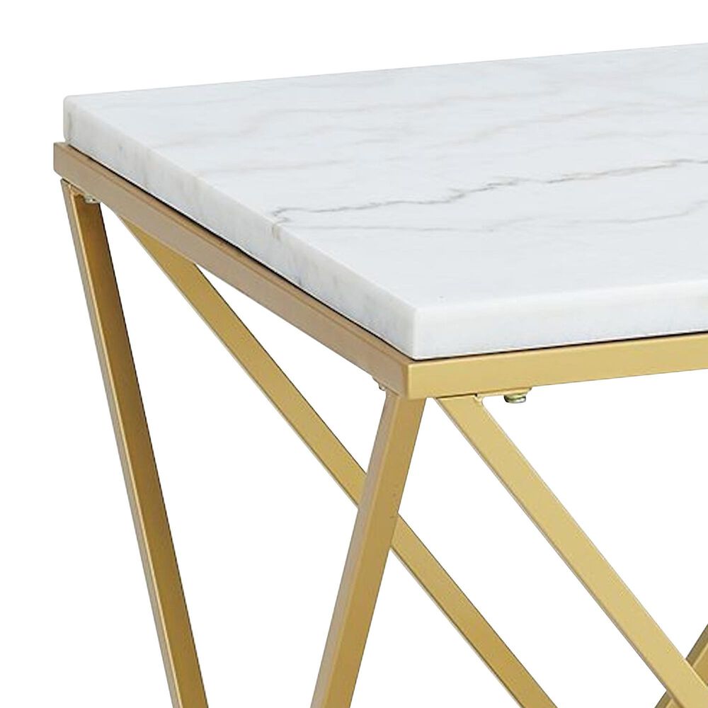 Mayberry Hill Riko Coffee Table in Gold and White, , large