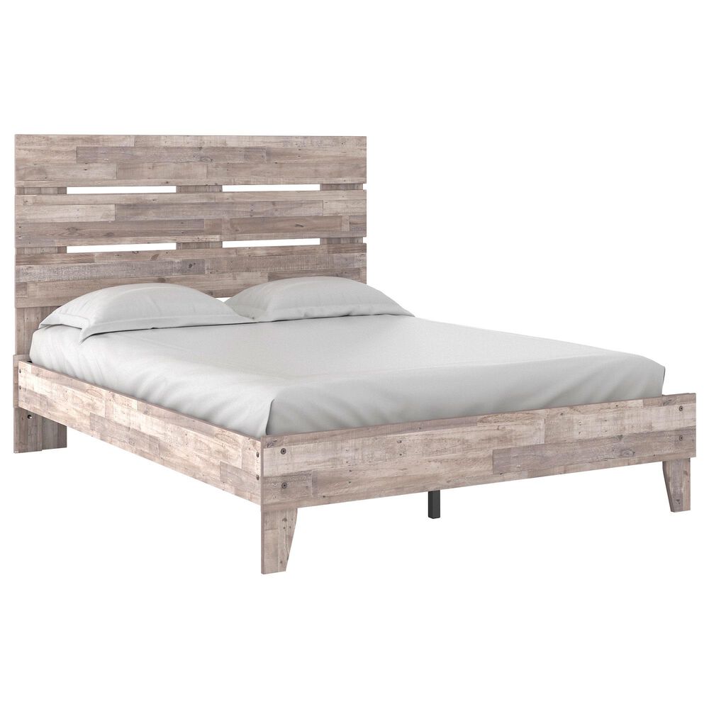 Ashley Neilsville Queen Panel Platform Bed in Whitewash, , large