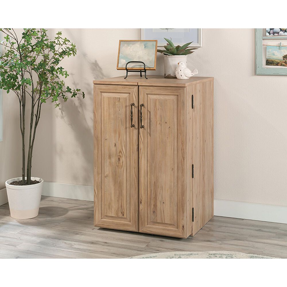Sauder Craft Workstation with Storage in Khaki Pine, , large