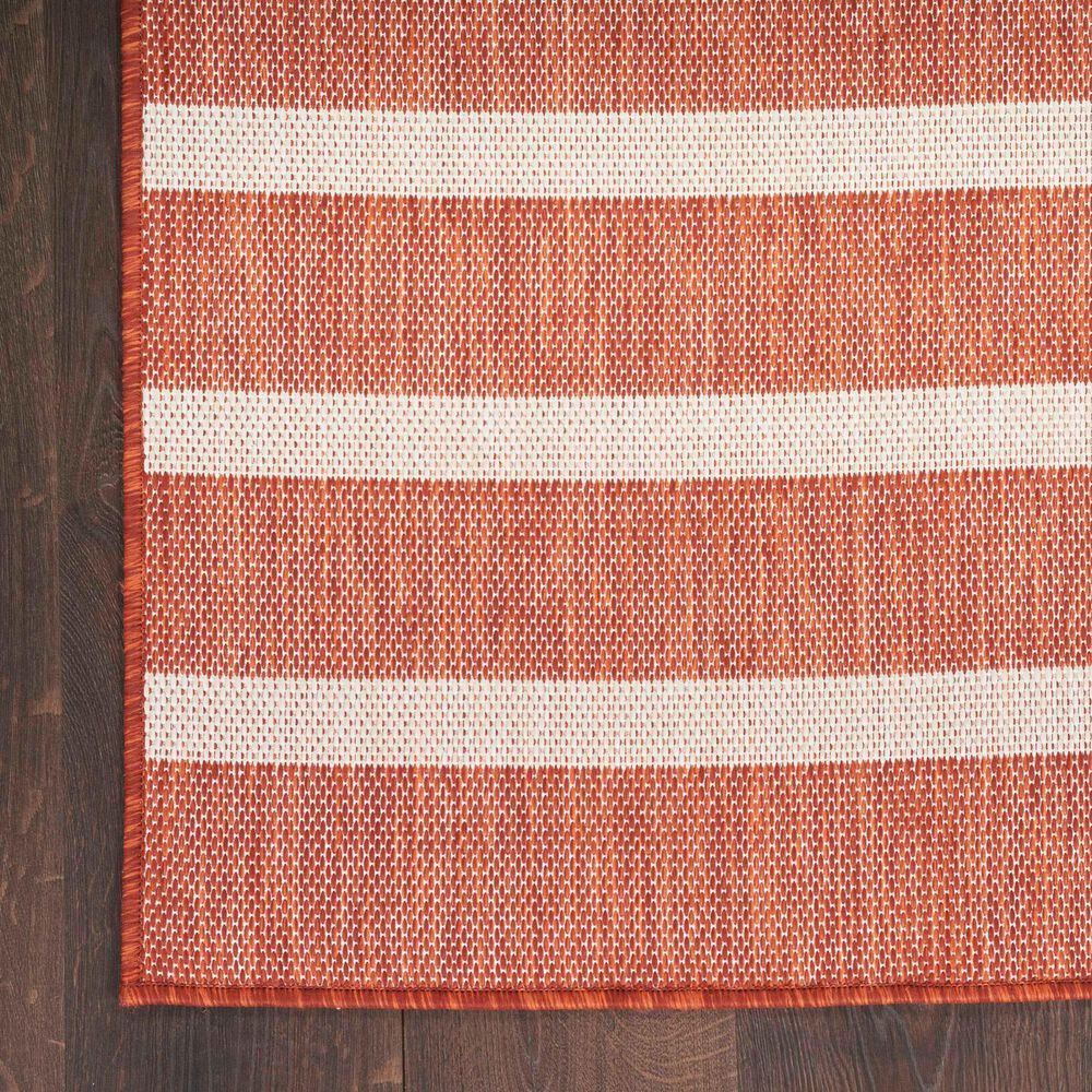 Nourison Positano POS03 Terracotta and Ivory 8&#39; x 10&#39; Indoor/Outdoor Area Rug, , large