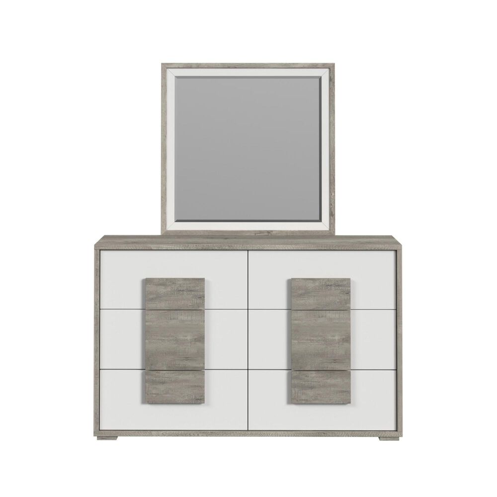 Mayberry Hill San Matteo Dresser Mirror in White and Ash Grey, , large
