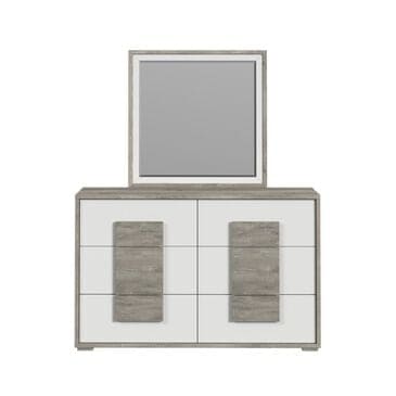 Mayberry Hill San Matteo Dresser Mirror in White and Ash Grey, , large