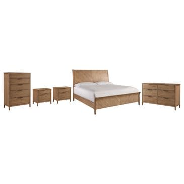 Riva Ridge Cyrus King Sleigh Bed with Dresser Chest and 2 Nightstands in Almond Bisque, , large