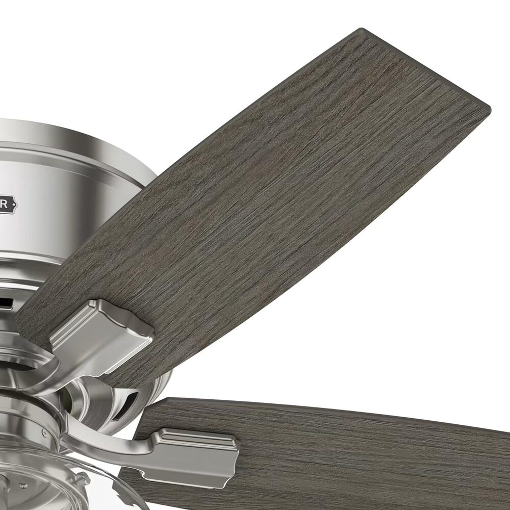 Hunter Bennett Low Profile 44&quot; Ceiling Fan with LED Light in Brushed Nickel, , large