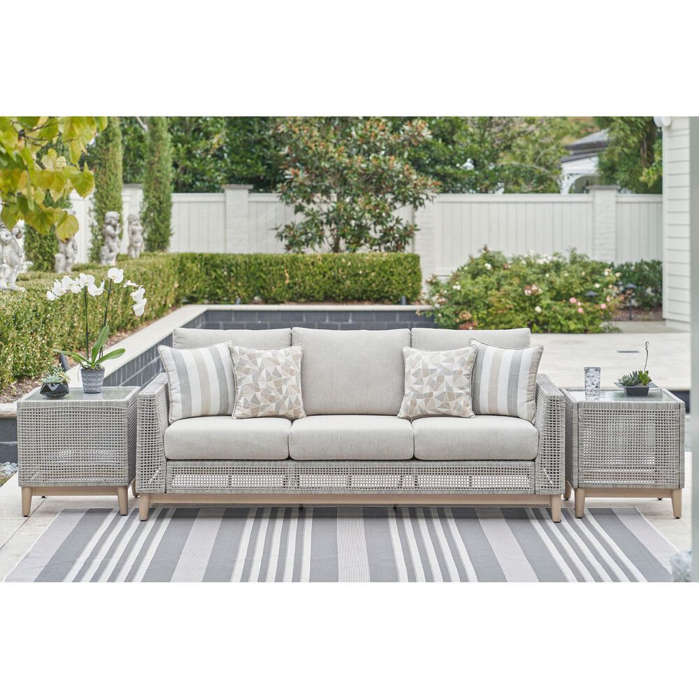 Ashley Seton Creek Patio Square End Table in Gray, , large