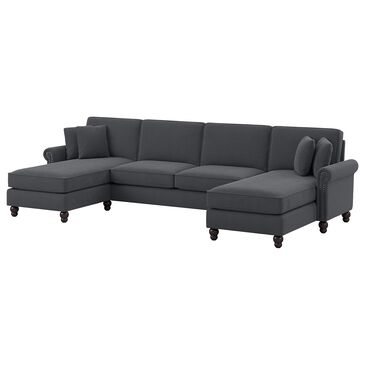 Bush Coventry 3-Piece 131" Double Chaise Sectional in Dark Gray, , large