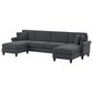 Bush Coventry 3-Piece 131" Double Chaise Sectional in Dark Gray, , large