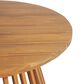 Hearth and Haven Outdoor Round Coffee Table with Slatted Base in Teak, , large