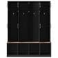 HOMLUX 4-Hook Hall Tree with 8-Door in Black and Walnut, , large