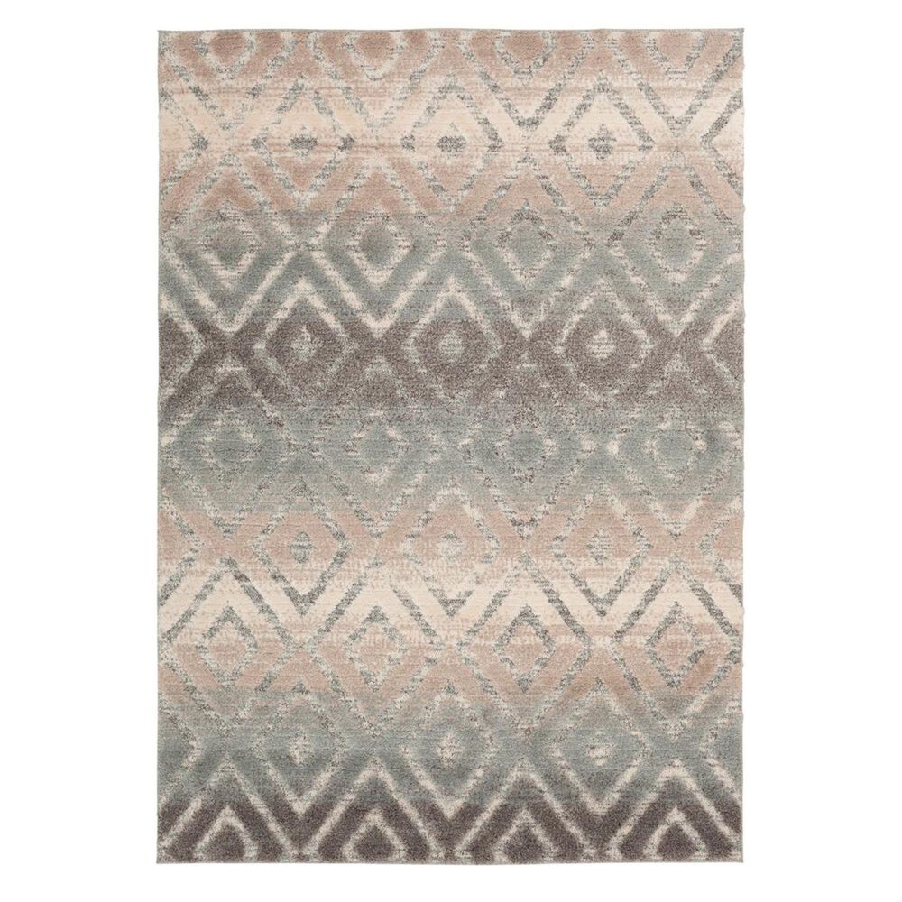 Central Oriental House Halton 7"10" x 9"10" White and Light Grey Area Rug, , large