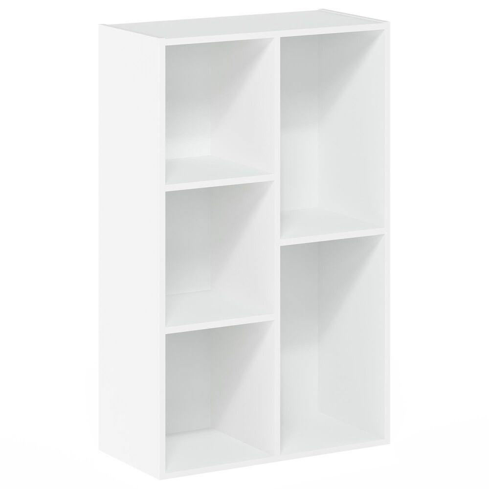 HOMLUX 5-Cube Reversible Storage Bookshelf in White, , large