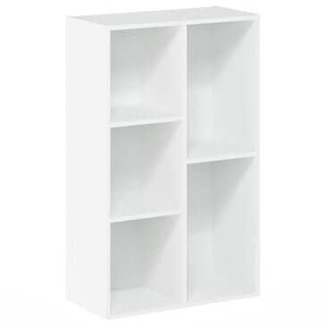 Homlux 5-Cube Reversible Storage Bookshelf in White, , large