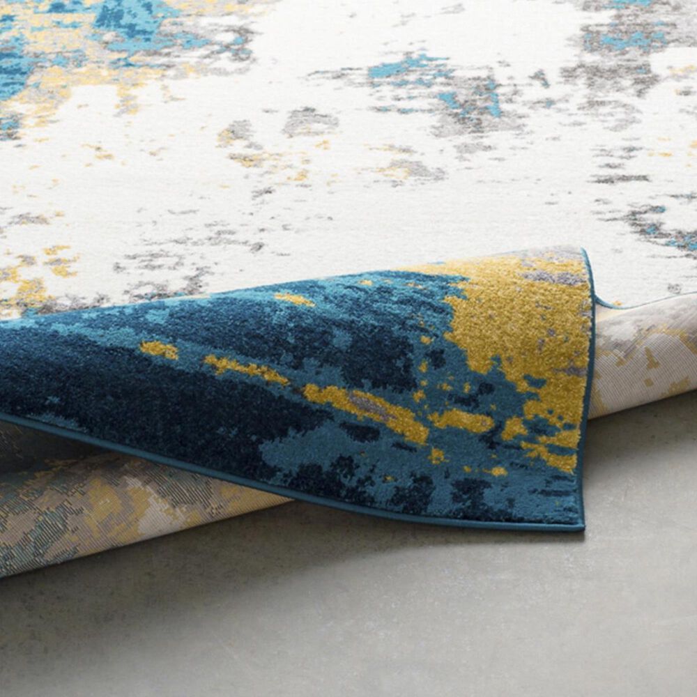 Surya Pepin PEI-1012 5&#39;3&quot; x 7&#39;6&quot; Aqua, Blue and Mustard Area Rug, , large